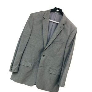 NWOT Architect Sport Coat Blazer Lightweight Gray Cotton Preppy Office Mens 40R‎